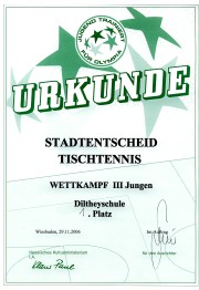 Urkunde Jungen III